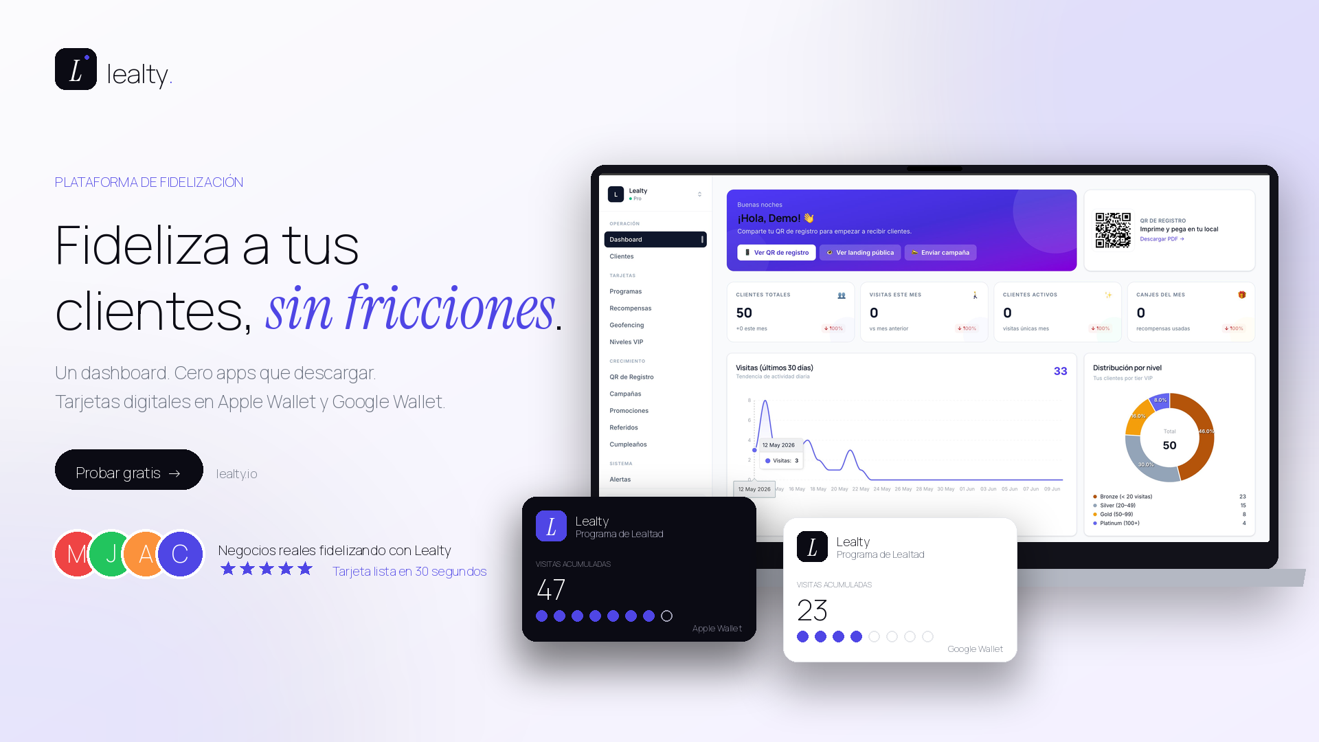 Lealty — Fideliza a tus clientes, sin fricciones